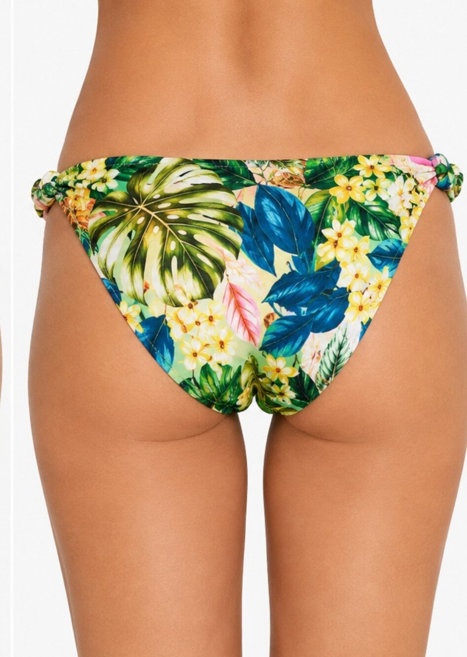 NWT PQ Swim PilyQ OSS Reversible Knot Bikini Bottom Tropical Floral Pink